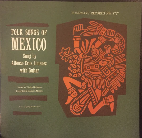 Alfonso Cruz Jimenez - Folk Songs Of Mexico (LP) (1959) [Used Vinyl]