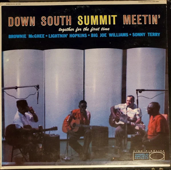 Brownie McGhee - Lightnin' Hopkins - Big Joe Williams - Sonny Terry - Down South Summit Meetin' (LP, Album, Mono) (1960) [Used Vinyl]