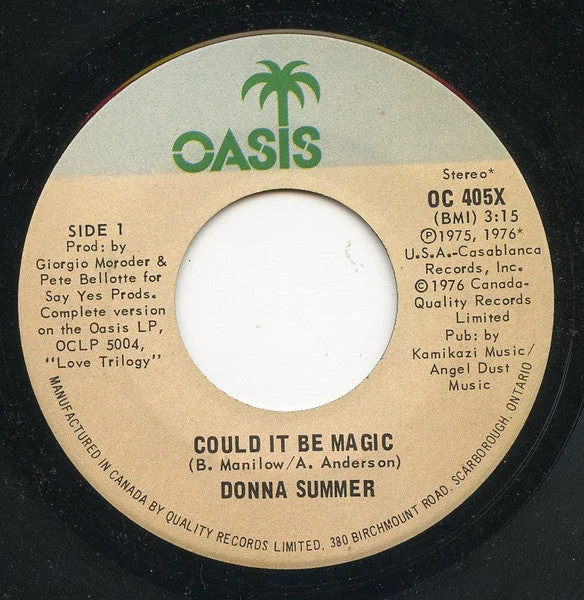 Donna Summer - Could It Be Magic (7", Single) (Very Good (VG))