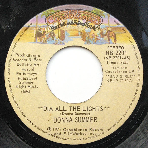 Donna Summer - Dim All The Lights (7", Single) (Very Good (VG))