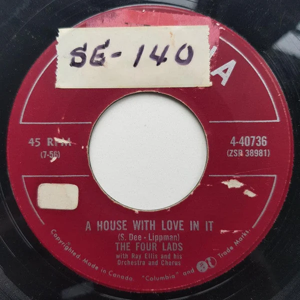 The Four Lads - The Bus Stop Song (A Paper Of Pins) / A House With Love In It (7", Single) (Good Plus (G+))