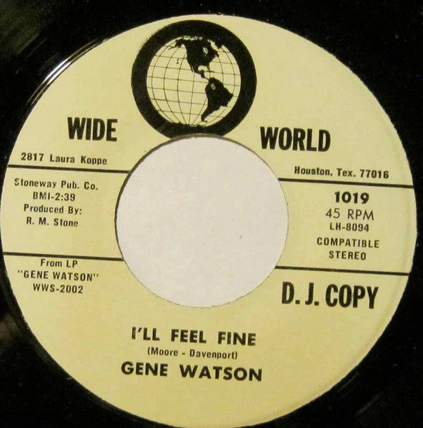 Gene Watson - I'll Feel Fine / I'm Not Strong Enough (7", Single, Promo) (Very Good (VG))