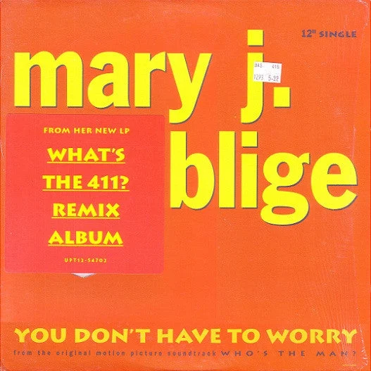 Mary J. Blige - You Don't Have To Worry (12") (1993) [Used Vinyl]