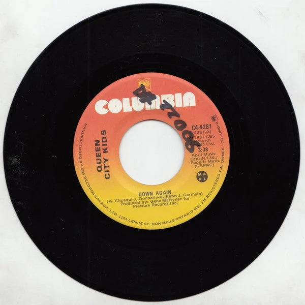 Queen City Kids - Down Again (7", Single) (Very Good (VG))