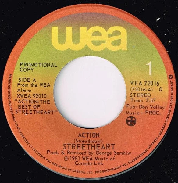 Streetheart - Action (7", Single, Promo) (Very Good (VG))