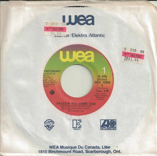 Streetheart - Draggin You Down (Edit) (7", Single) (Very Good (VG))