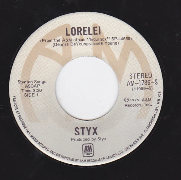 Styx - Lorelei (7", Single) (Very Good (VG))